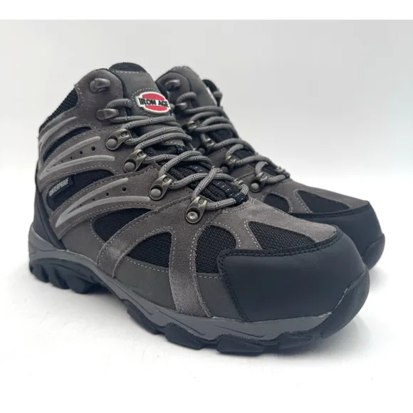 NEW Iron Age SURVEYOR Men's Hiking Boot Grey/Black US Size 10 Medium NIB
