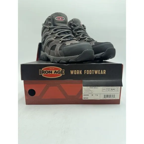 NEW Iron Age SURVEYOR Men's Hiking Boot Grey/Black US Size 10 Medium NIB