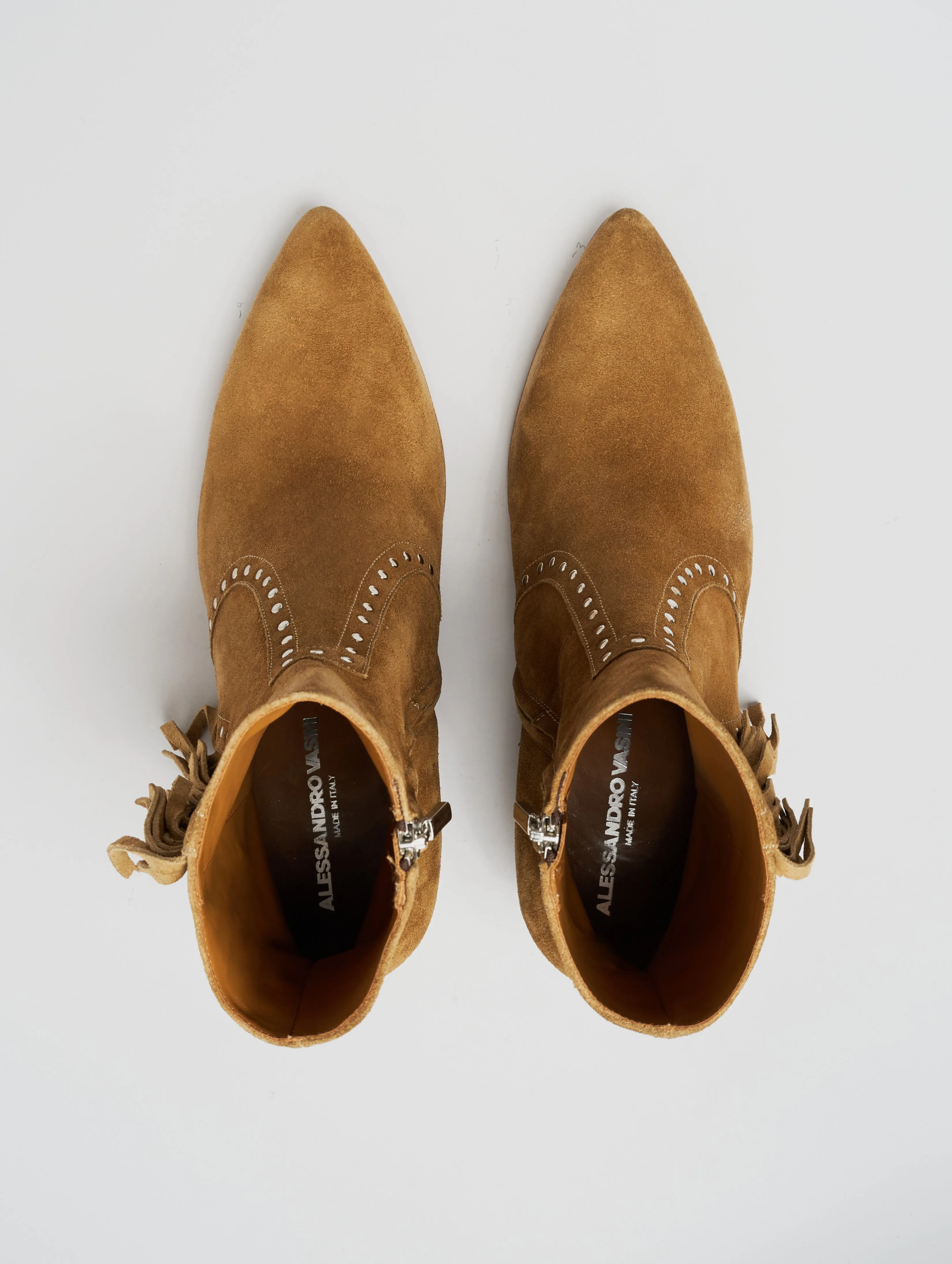 NICO 60MM "MOJAVE" FRINGED BOOT IN TOBACCO SUEDE