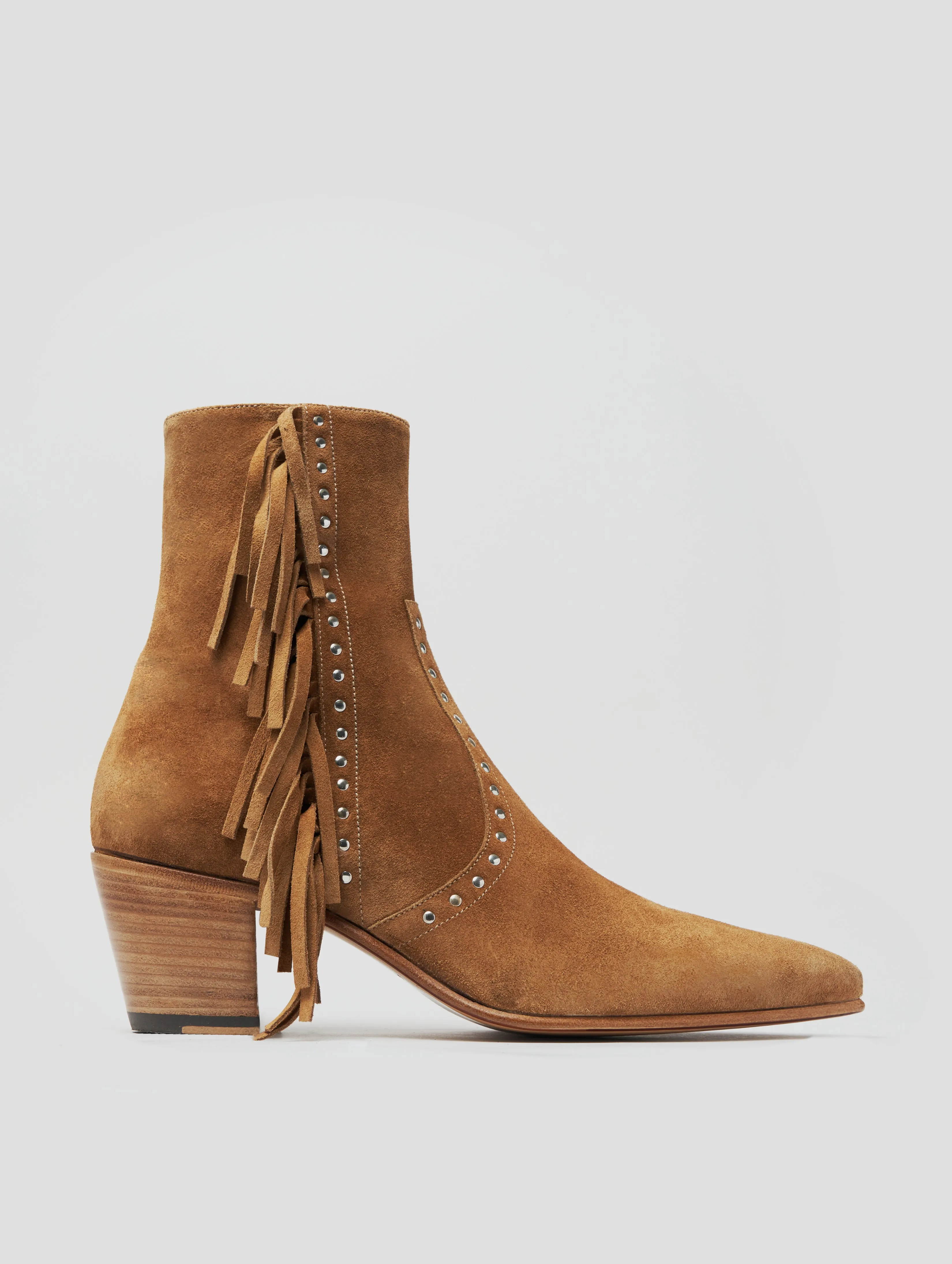NICO 60MM "MOJAVE" FRINGED BOOT IN TOBACCO SUEDE