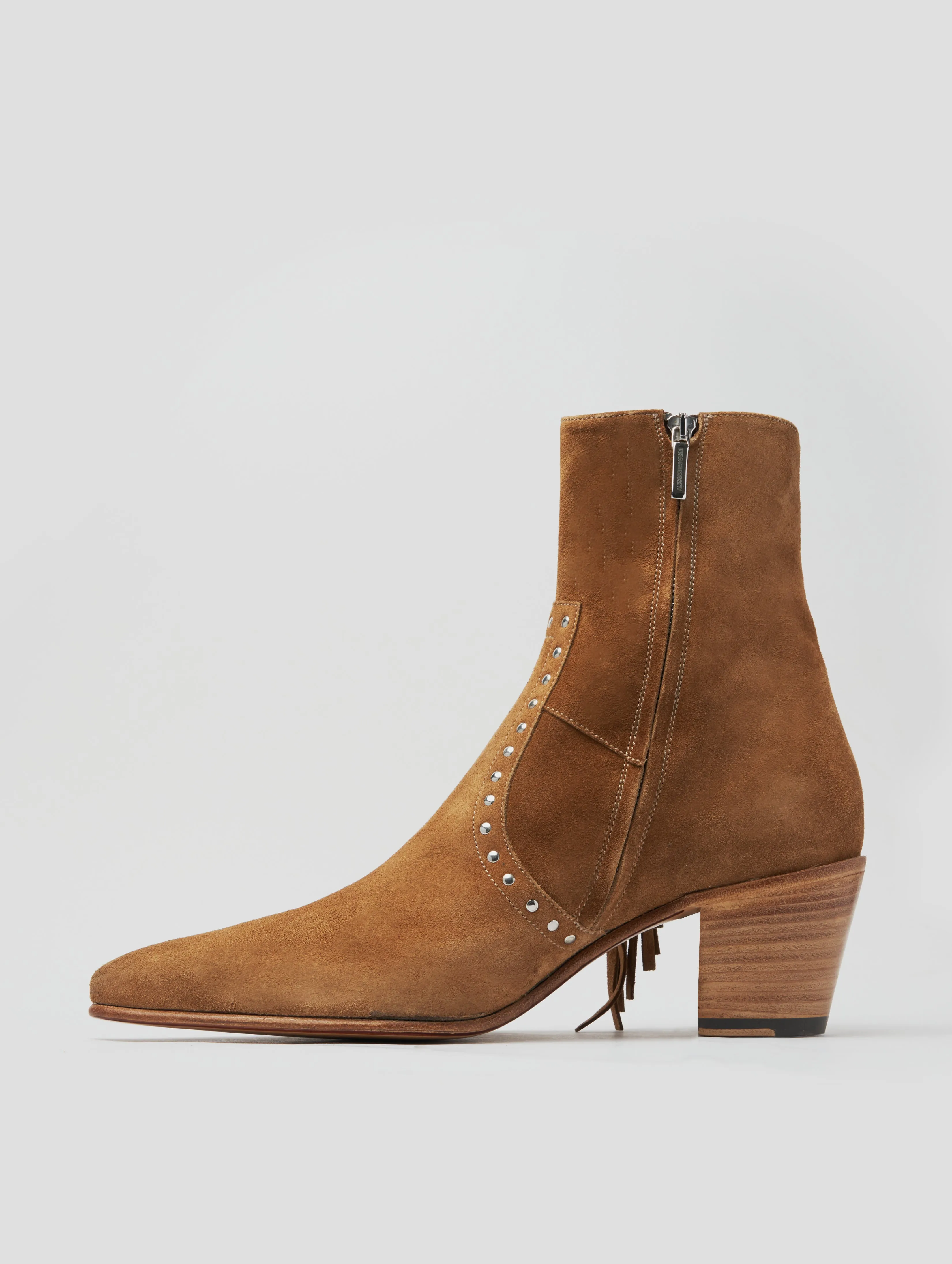 NICO 60MM "MOJAVE" FRINGED BOOT IN TOBACCO SUEDE