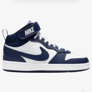 Nike Court Borough Mid 2 Boys' Grade School in Navy Blue and White