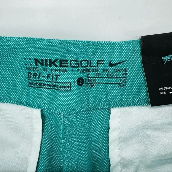 Nike Golf Women's Oxford Shorts Green 725763 351 Sz 2 NWT