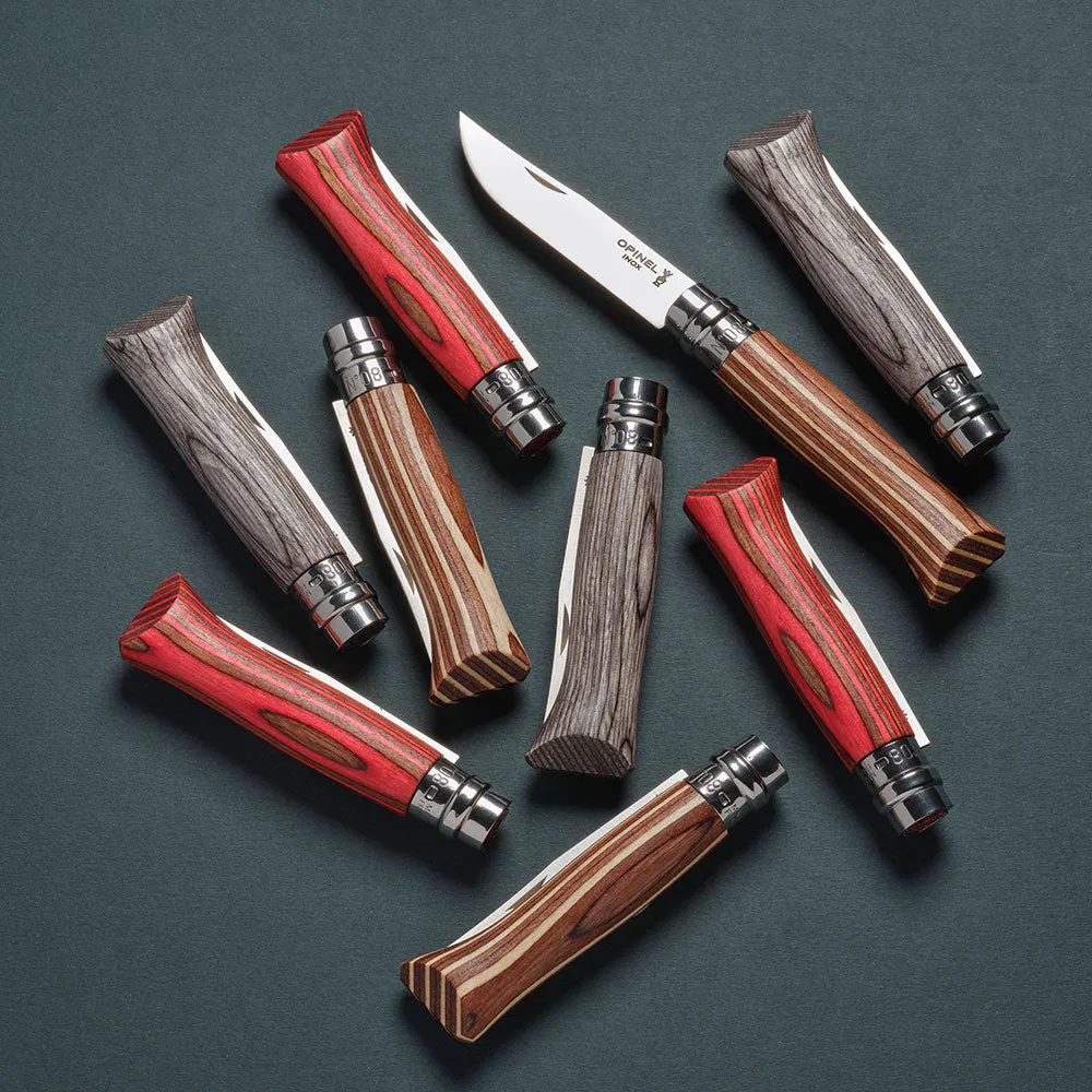 No.08 Laminated Birch Folding Knife - Brown