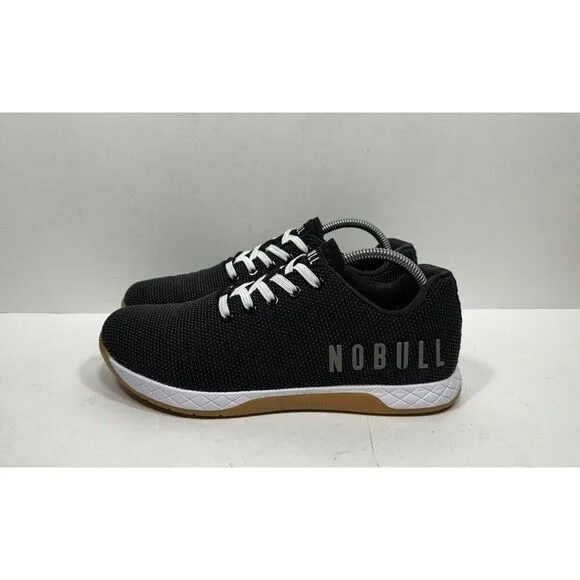 NoBull SuperFabric Trainer Lace Up Black Gum Athletic Sneakers Mens Size 8.5