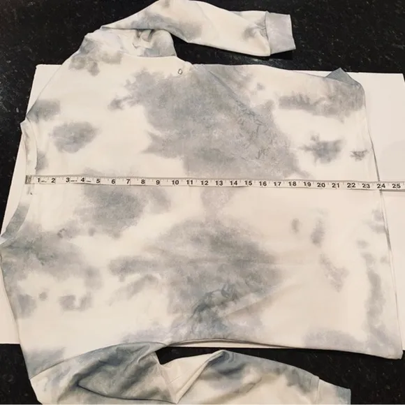 NWOT 2-Piece Tie Dye Loungewear Pajama Set in Gray &amp; White Size Medium