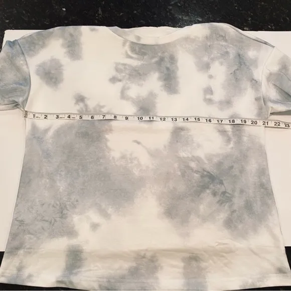 NWOT 2-Piece Tie Dye Loungewear Pajama Set in Gray &amp; White Size Medium