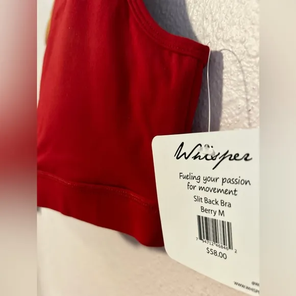 NWT Whisper Active Slit Back Bra
