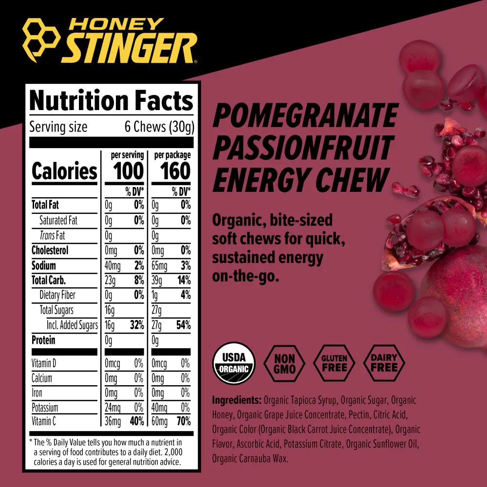Organic Energy Chews - Pomegranate Passionfruit