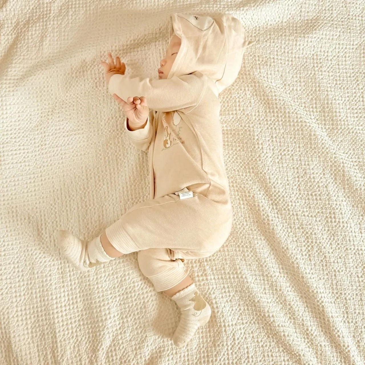 Organic Newborn Clothing | Cozy Baby Hooded Romper