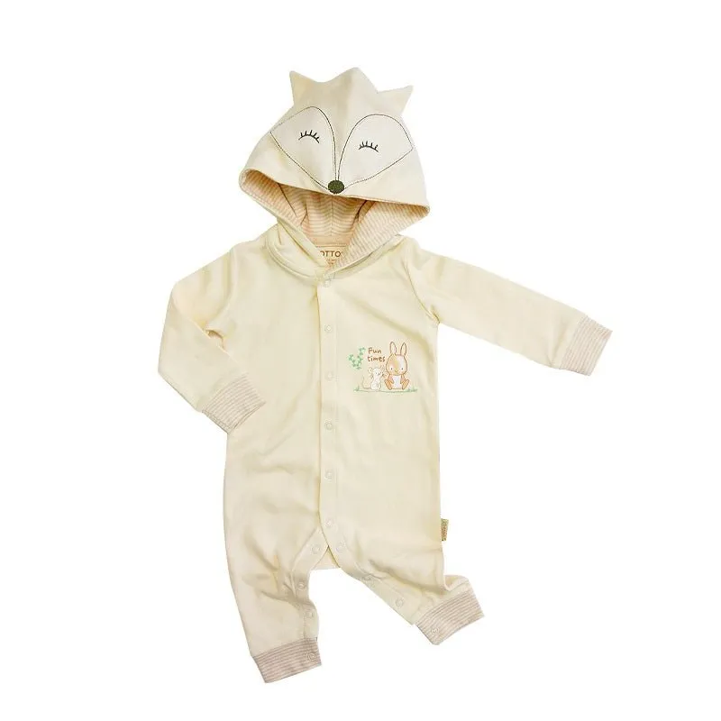 Organic Newborn Clothing | Cozy Baby Hooded Romper