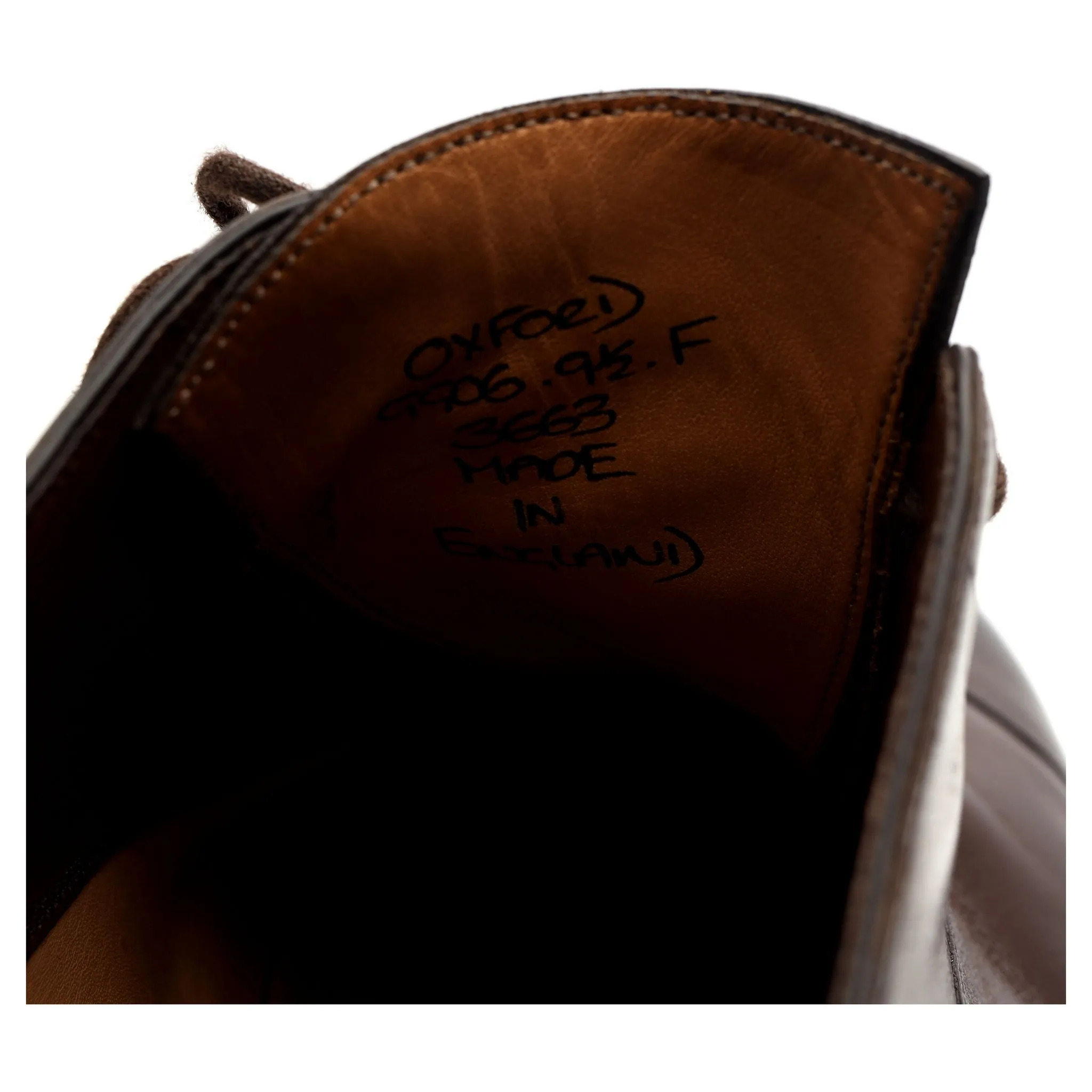 'Oxford' Dark Brown Leather Oxford UK 9.5 F