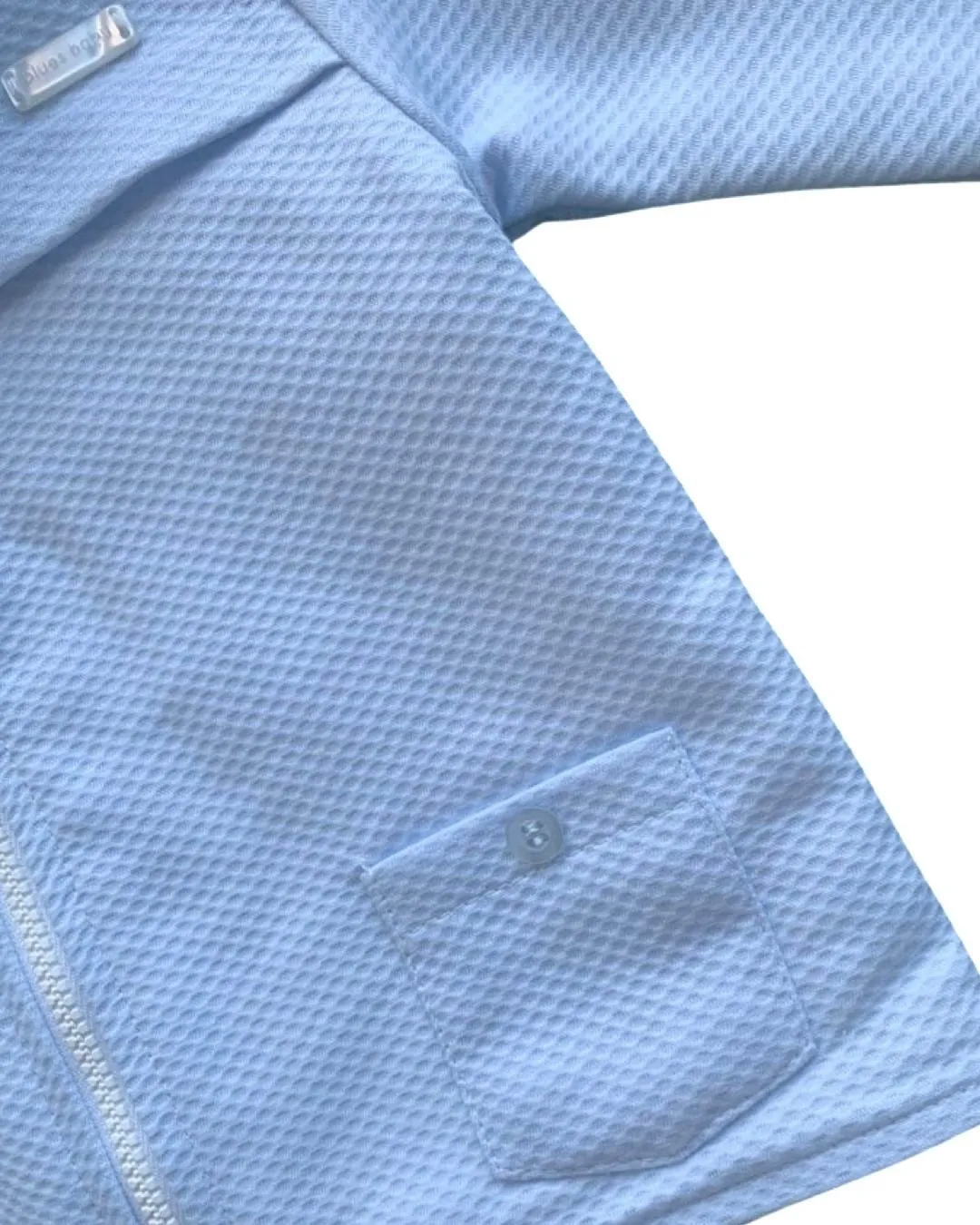 Pale Blue Pique Lightweight Jacket