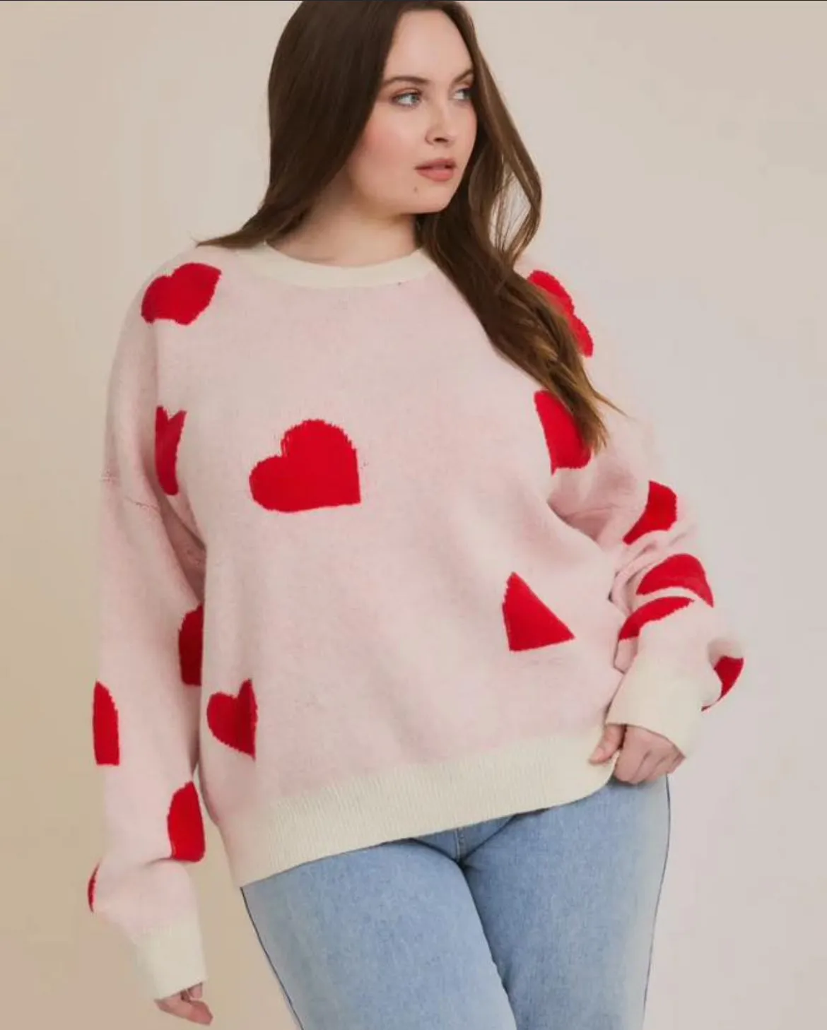 Pink Heart Sweater