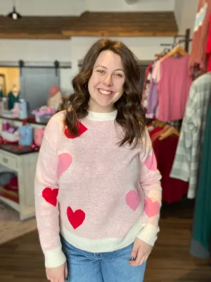 Pink Heart Sweater