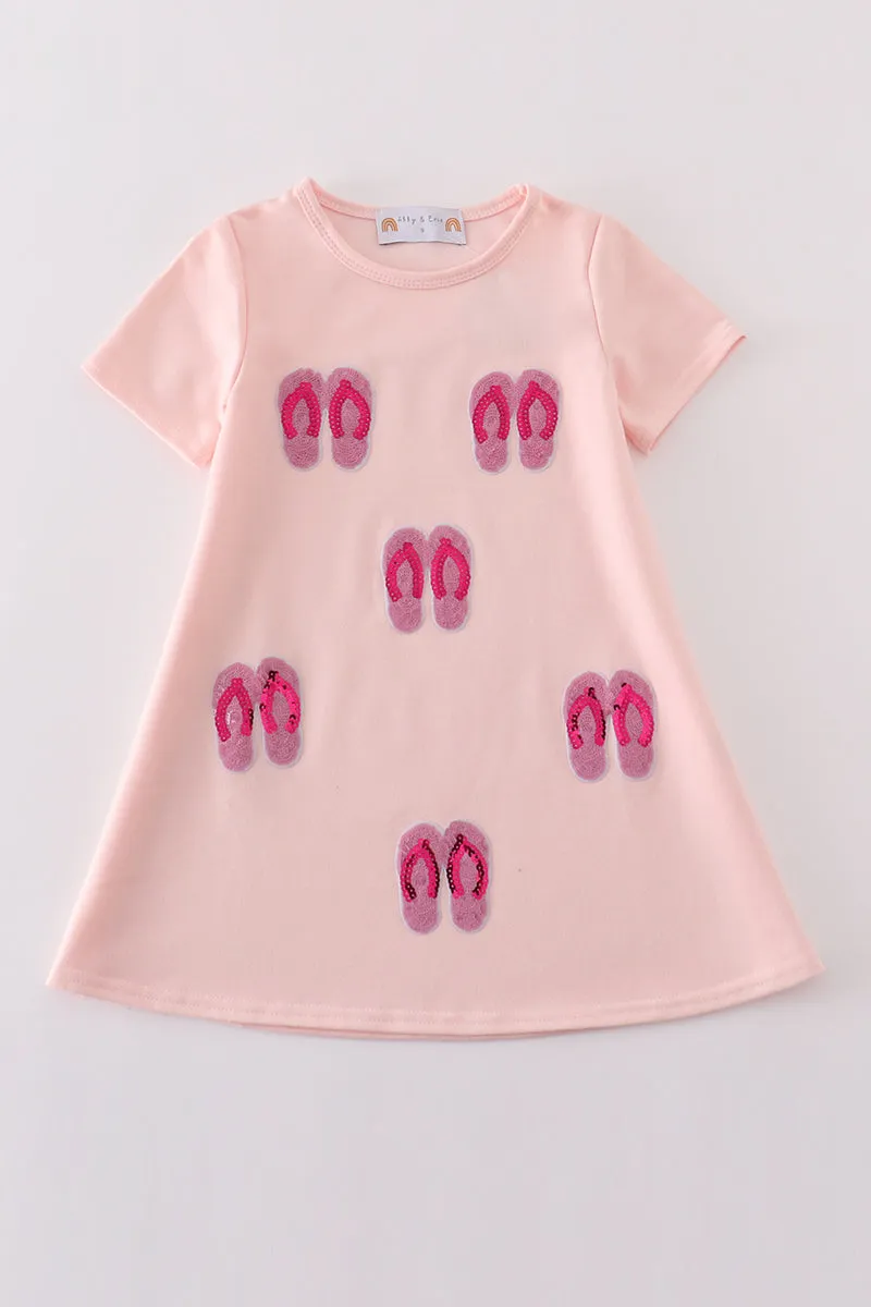 Pink Slipper Sequin Mom&me Dress