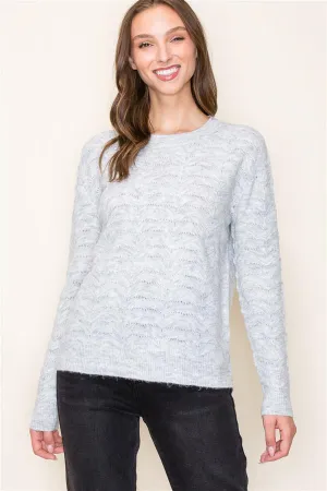 Pointelle Sweater - Heather Gray