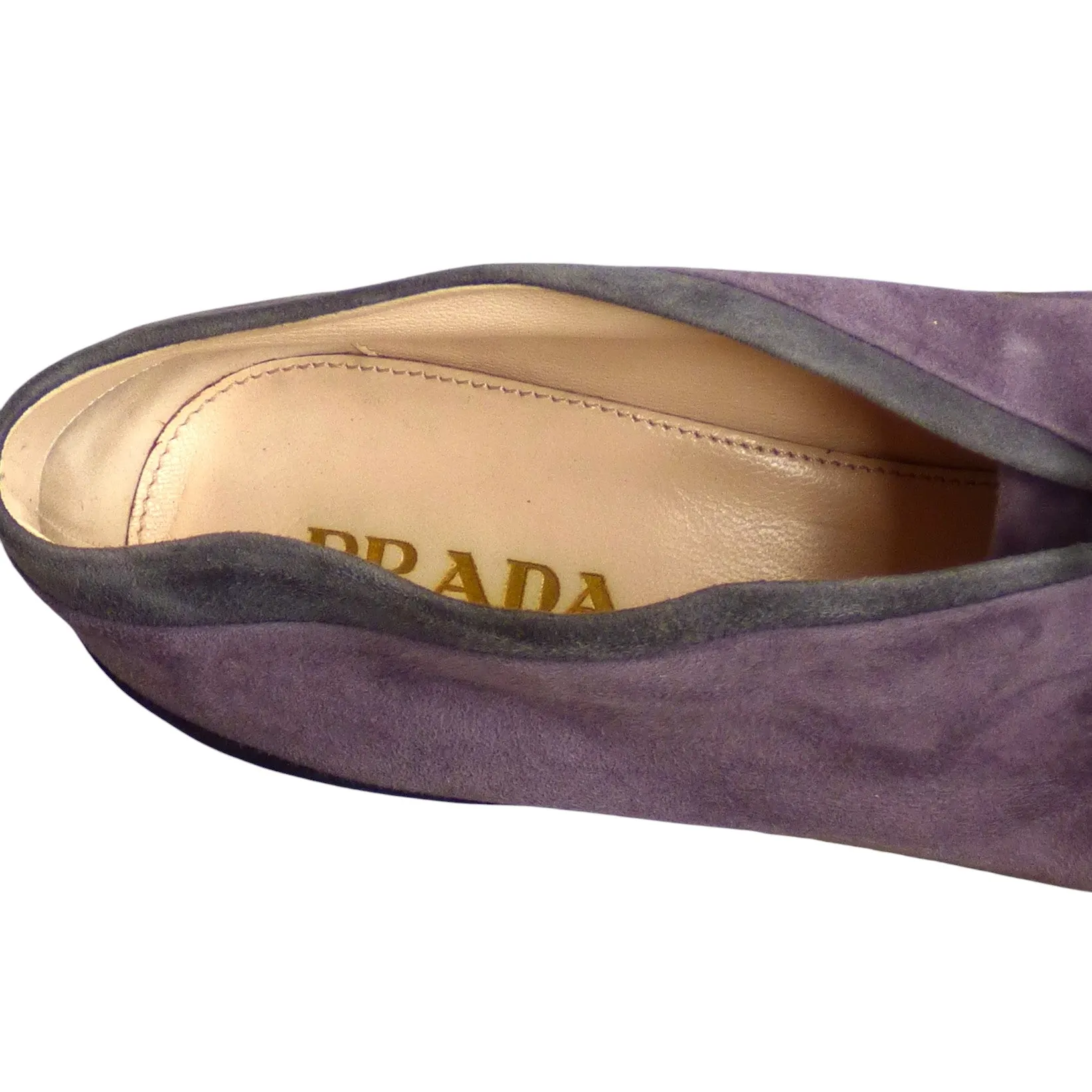 PRADA- Purple Suede Platform Ankle Boot, Size 38.5