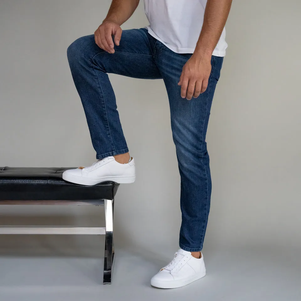 Premium Italian Denim Skinny Fit - Dark Vintage Wash