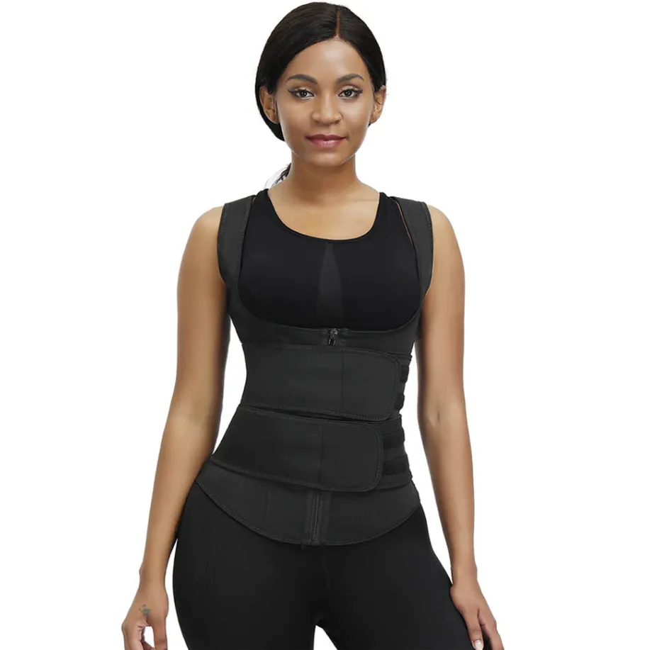 Premium Waist Trainer Vest - Double Compression Straps with Supportive Zipper!