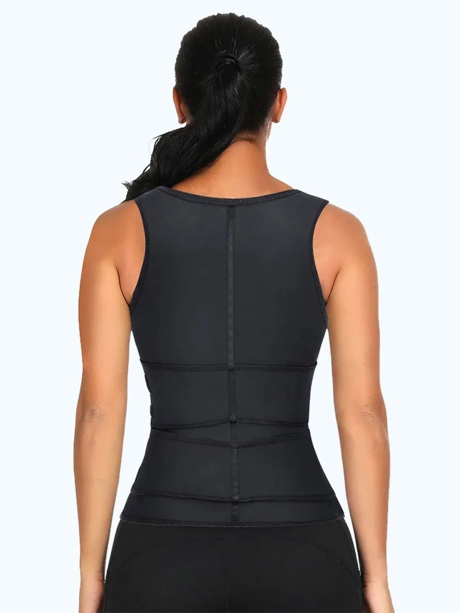 Premium Waist Trainer Vest - Double Compression Straps with Supportive Zipper!