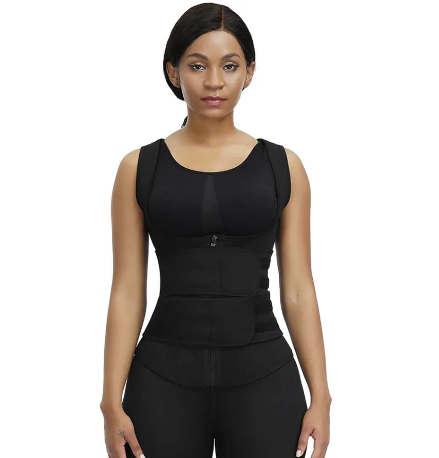 Premium Waist Trainer Vest - Double Compression Straps with Supportive Zipper!