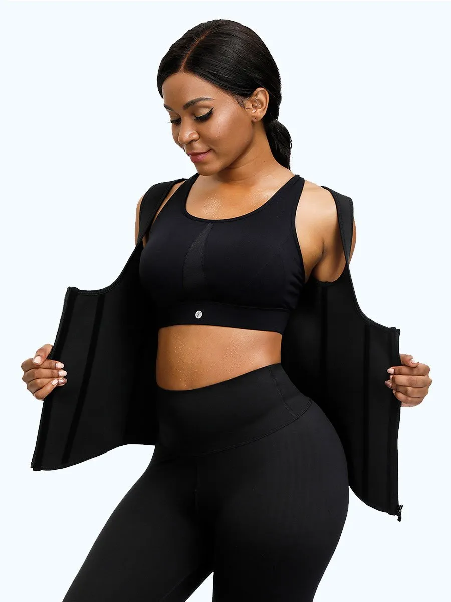 Premium Waist Trainer Vest - Double Compression Straps with Supportive Zipper!