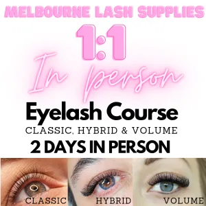 PRIVATE 1:1 IN PERSON Eyelash Training Classic, Hybrid & Premade Volume Course - with full kit