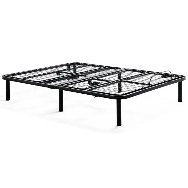 Queen 14 inch Black Sturdy Incline Remote Adjustable Bed Base
