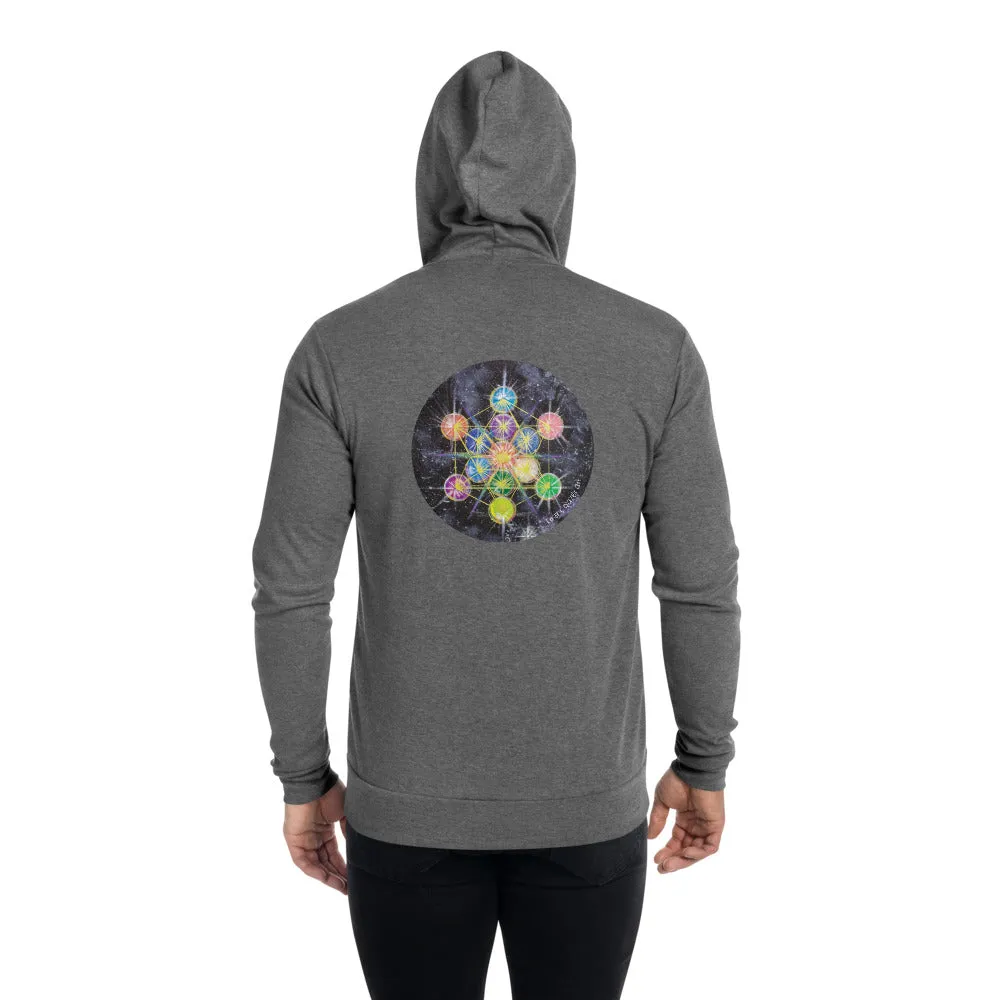 Rainbow Metatron Unisex zip hoodie
