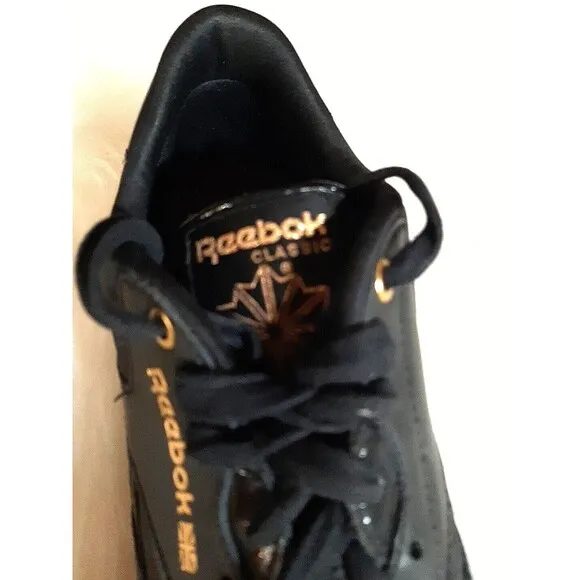 REEBOK ALICIA KEYS Women's Size 8 Nylon Sneakers Black/Gold Studded