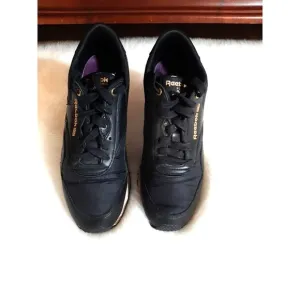 REEBOK ALICIA KEYS Women's Size 8 Nylon Sneakers Black/Gold Studded
