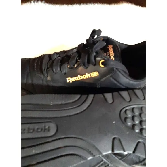REEBOK ALICIA KEYS Women's Size 8 Nylon Sneakers Black/Gold Studded