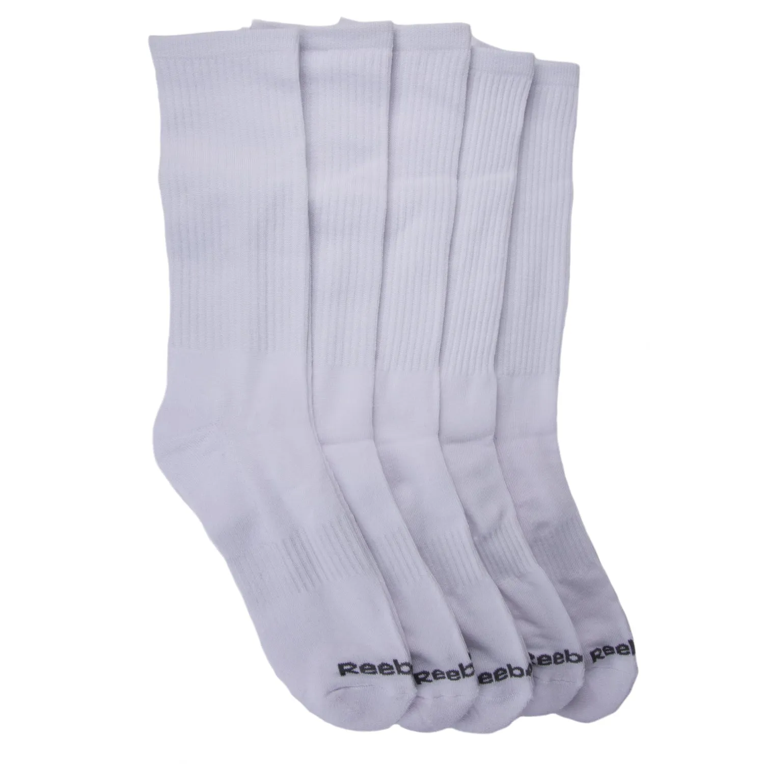 Reebok Men's 5 Pack XL Crew Socks Sz 12.5-16 NEW