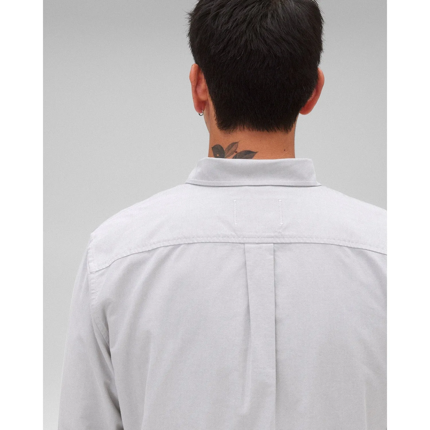 Reigning Champ Men Woven Windsor Oxford Shirt Light Grey RC-8000-LGRY
