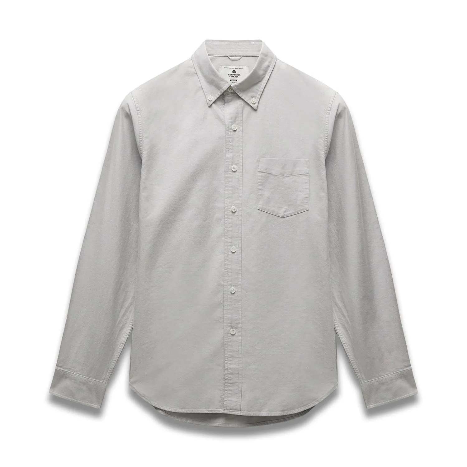 Reigning Champ Men Woven Windsor Oxford Shirt Light Grey RC-8000-LGRY