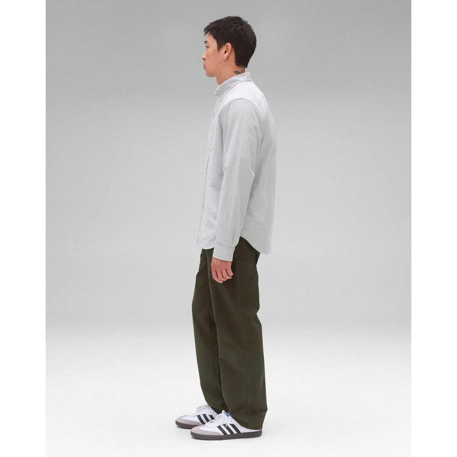 Reigning Champ Men Woven Windsor Oxford Shirt Light Grey RC-8000-LGRY