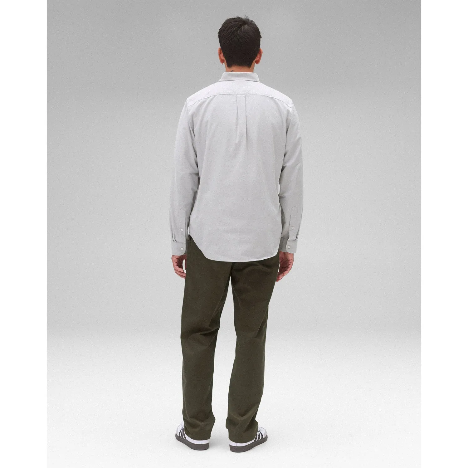 Reigning Champ Men Woven Windsor Oxford Shirt Light Grey RC-8000-LGRY