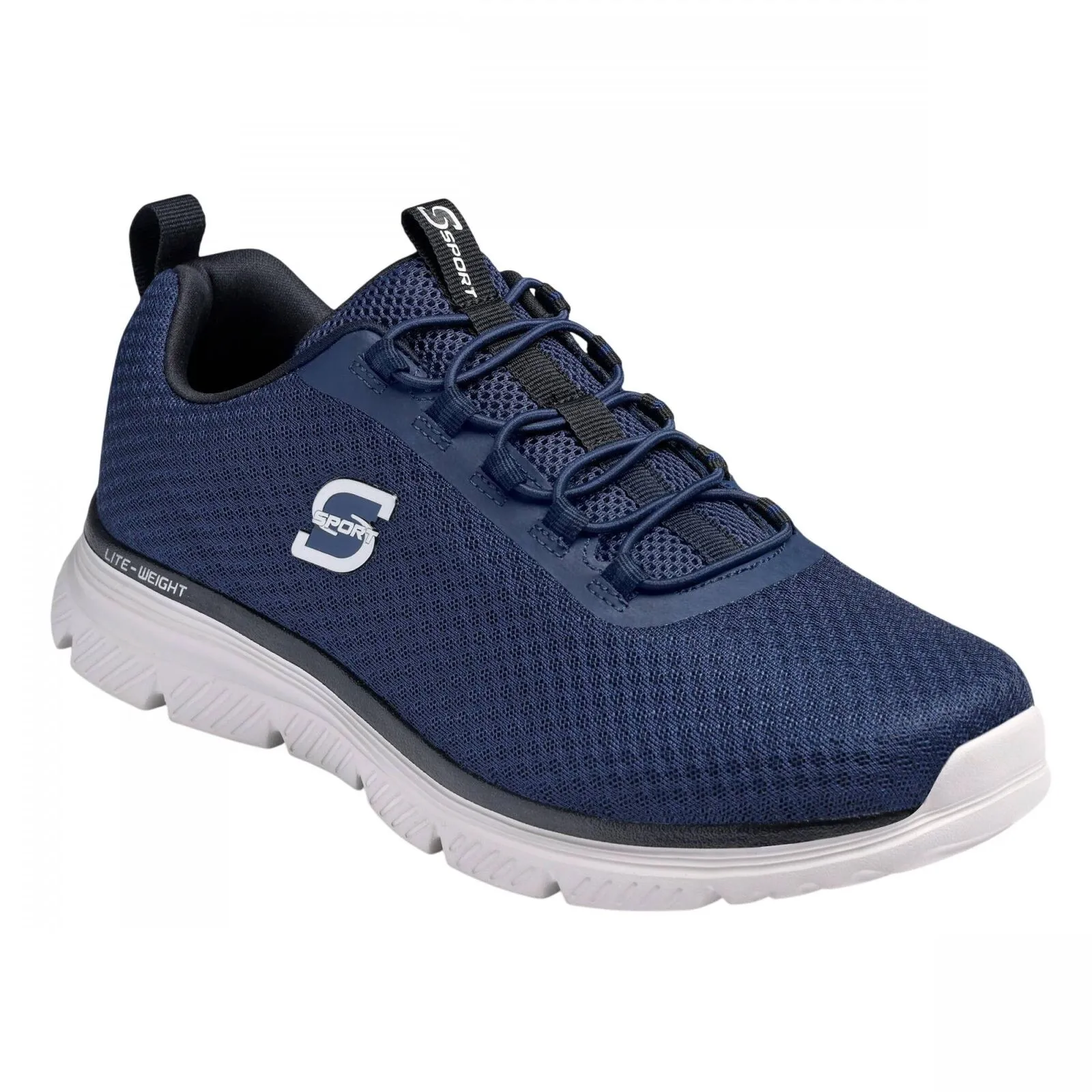 S Sport By Skechers Mens Wide Fit Pull On Low Top Wilmer Sneakers Navy Blue 10