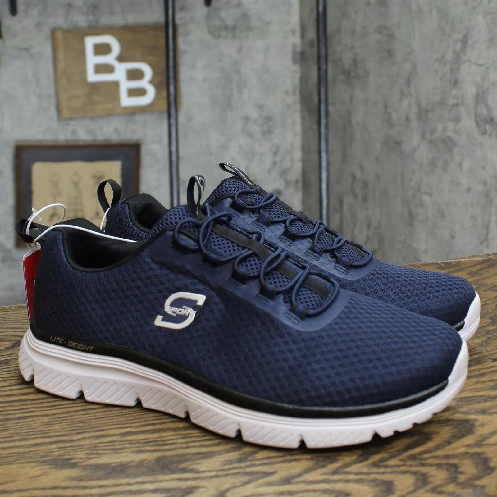 S Sport By Skechers Mens Wide Fit Pull On Low Top Wilmer Sneakers Navy Blue 10