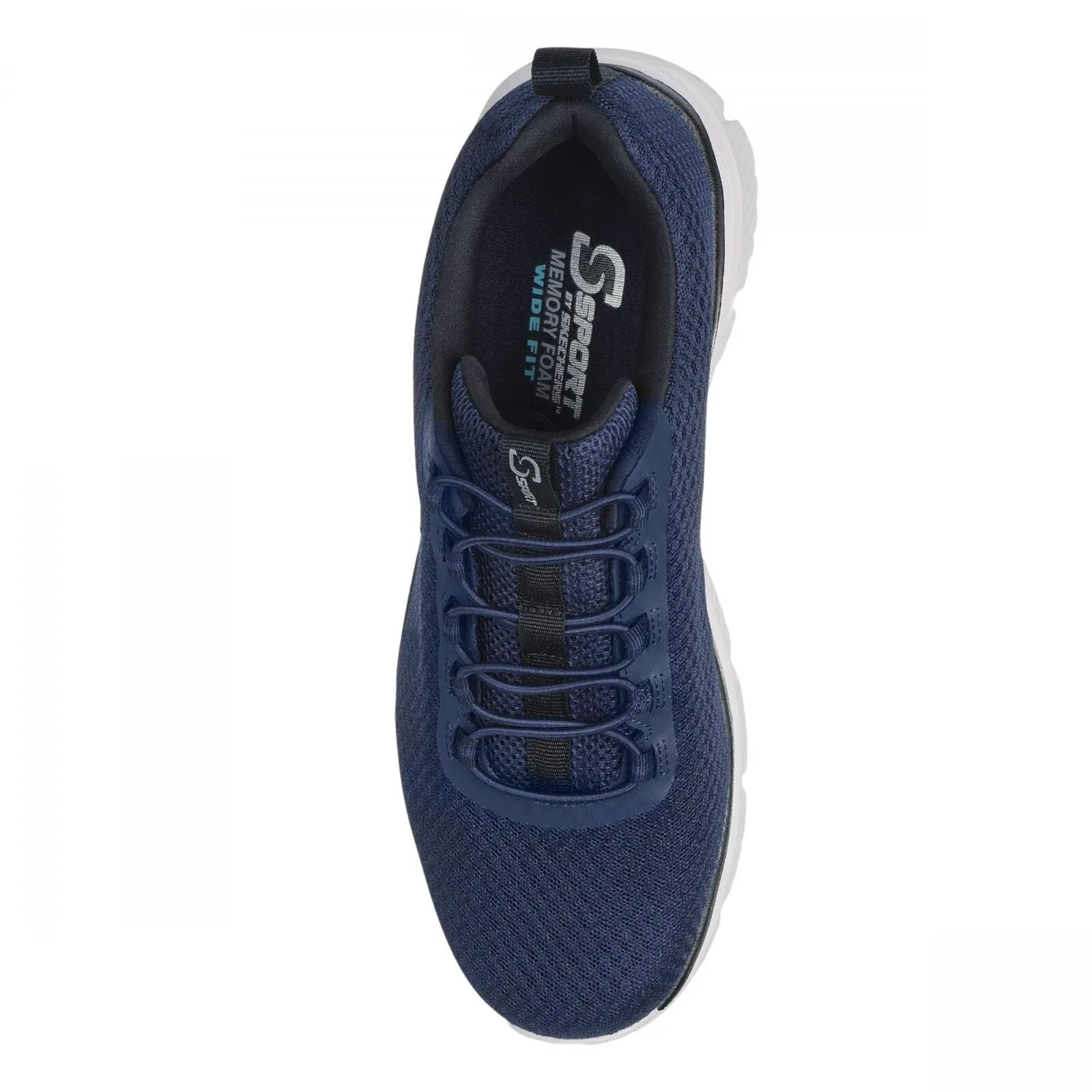 S Sport By Skechers Mens Wide Fit Pull On Low Top Wilmer Sneakers Navy Blue 10