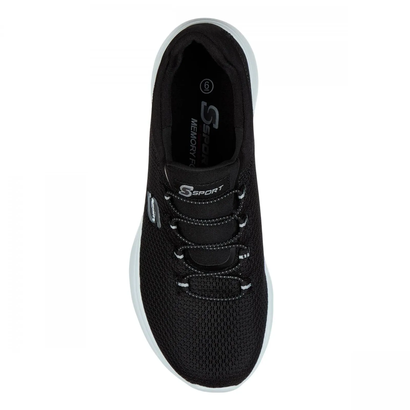 S Sport By Skechers Womens  Rummie Pull-On Sneakers 54349319 Black 6.5M