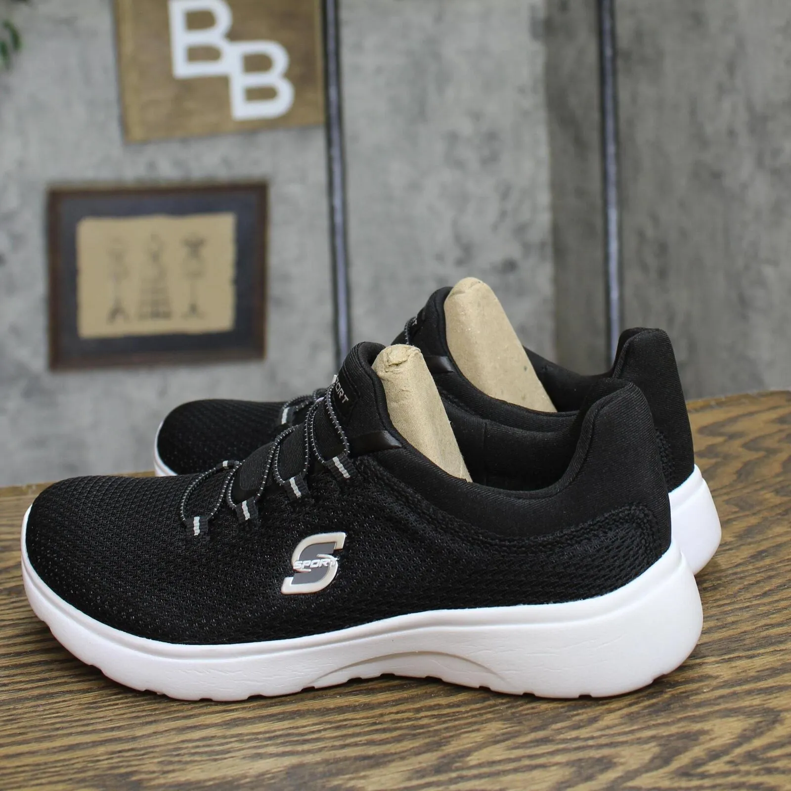 S Sport By Skechers Womens  Rummie Pull-On Sneakers 54349319 Black 6.5M