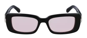 Salvatore Ferragamo SF 1105S 005 Rectangular Plastic Black Sunglasses with Pink Lens