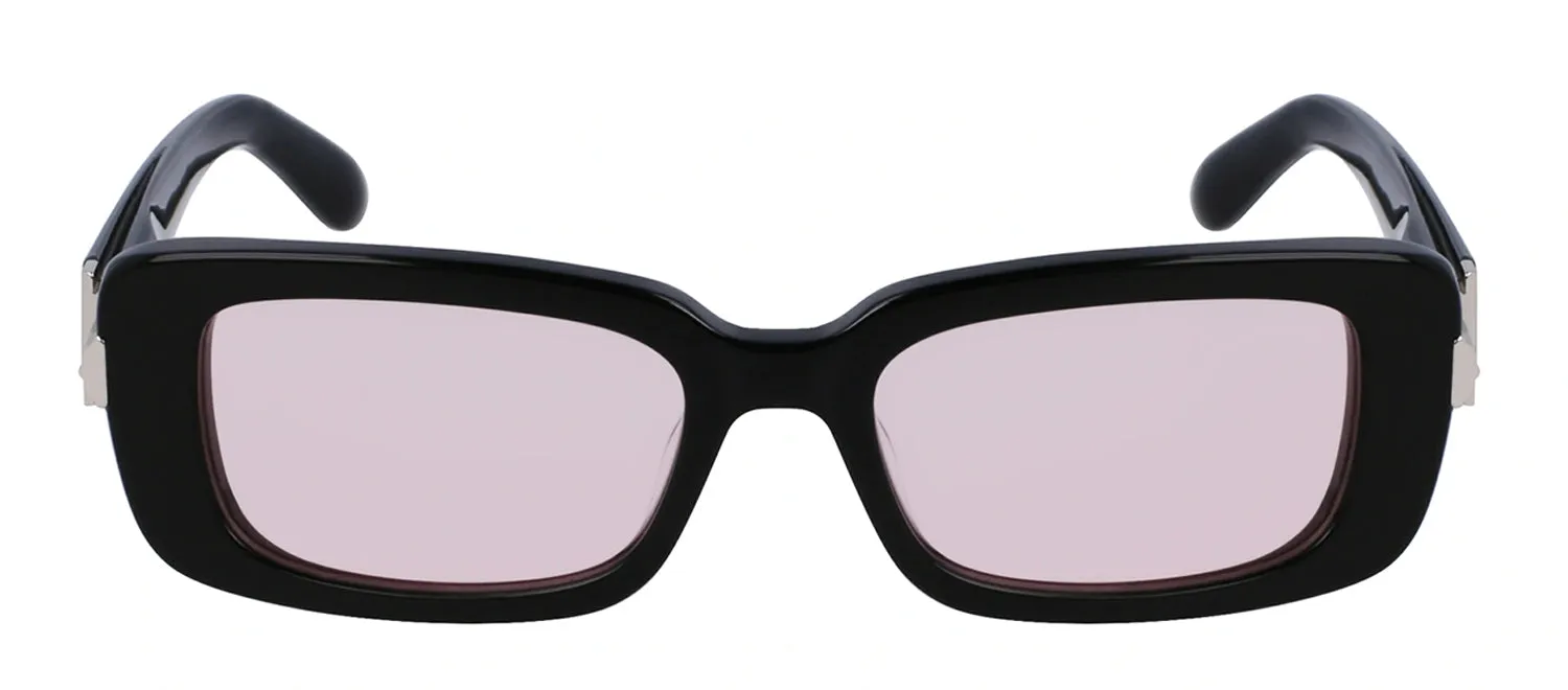 Salvatore Ferragamo SF 1105S 005 Rectangular Plastic Black Sunglasses with Pink Lens