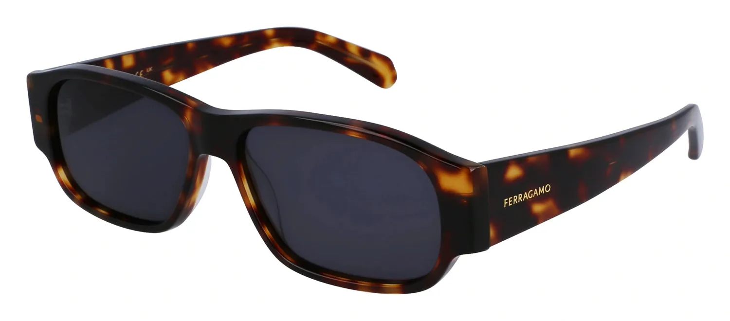 Salvatore Ferragamo SF 1109S 242 Rectangular Plastic Dark Tortoise Sunglasses with Grey Lens