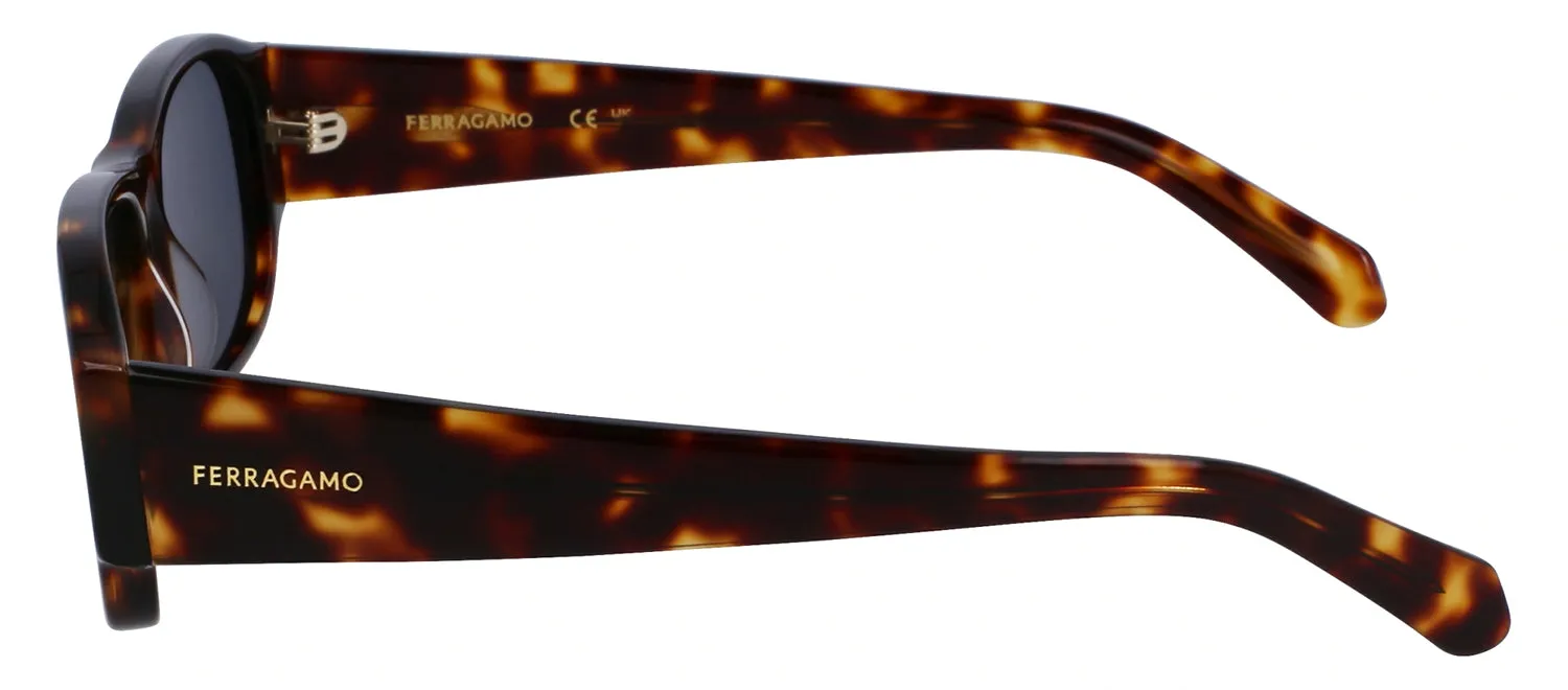Salvatore Ferragamo SF 1109S 242 Rectangular Plastic Dark Tortoise Sunglasses with Grey Lens