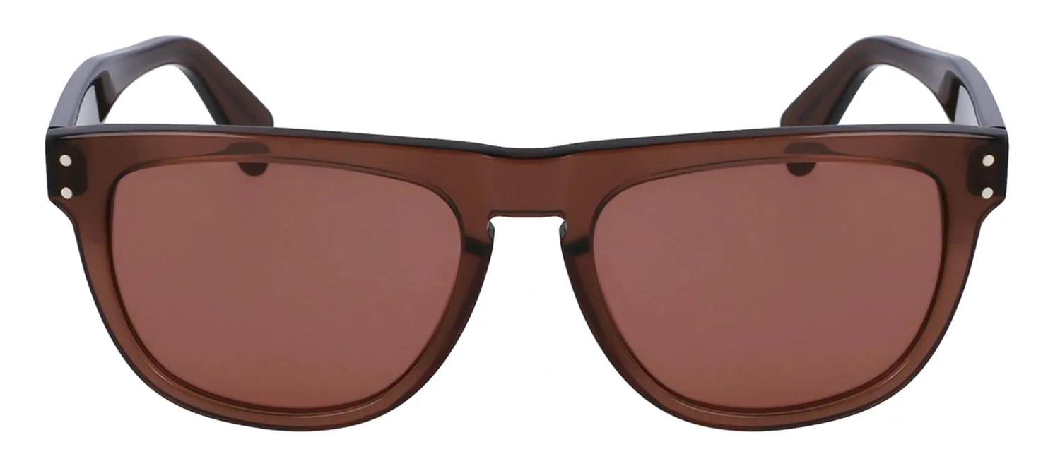 Salvatore Ferragamo SF 1111S 232 Browline Plastic Transparent Brown Sunglasses with Brown Lens