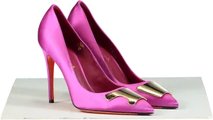 Santoni Purple Satin High Heeled Sibelle Pump UK 6 EU 39 👠