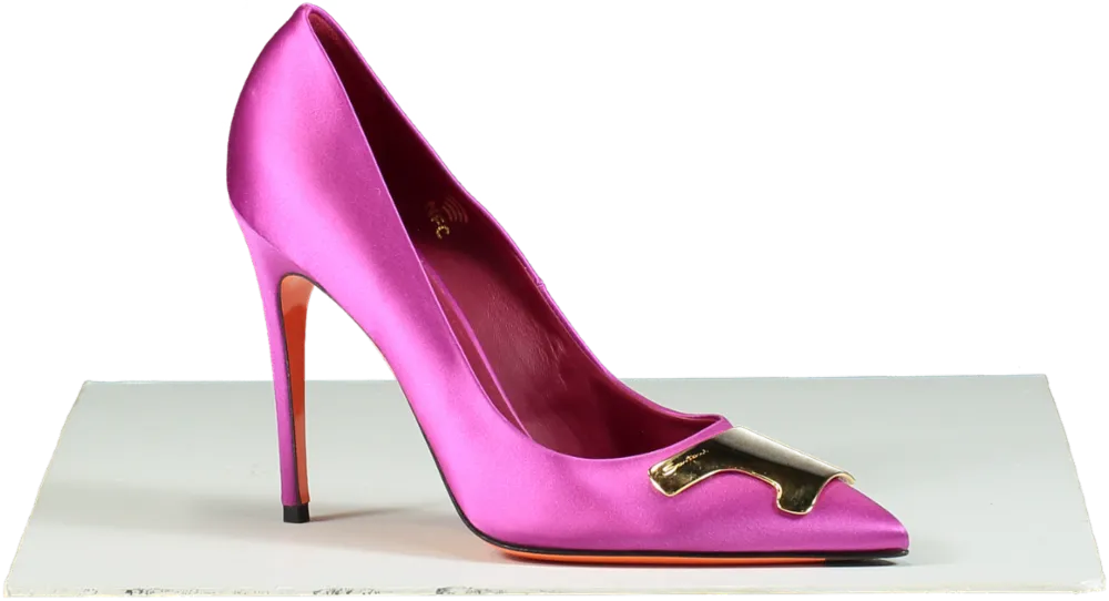 Santoni Purple Satin High Heeled Sibelle Pump UK 6 EU 39 👠